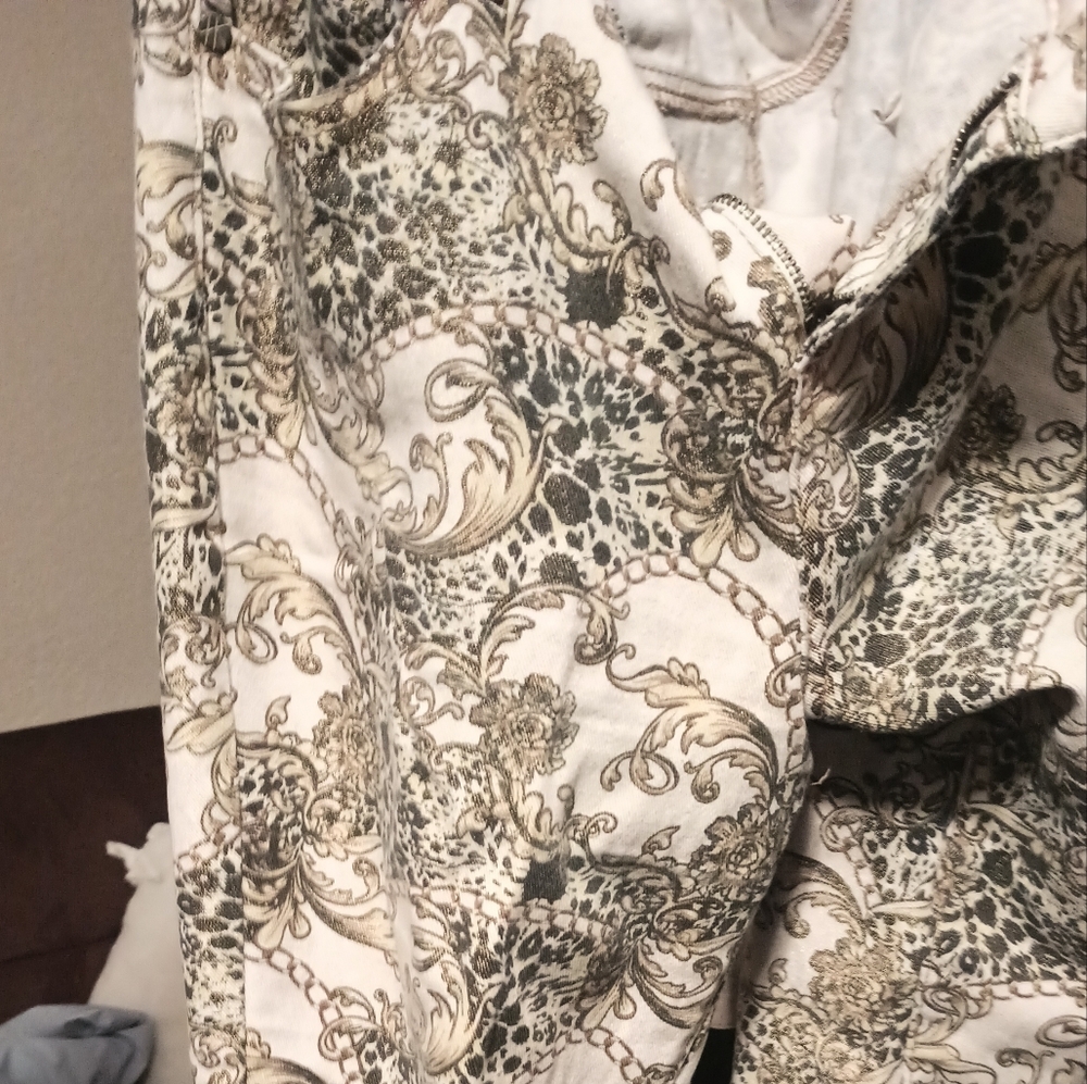 Hot Kiss Gold and White Jeans 13/14